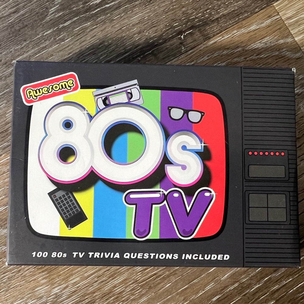Gift Republic Awesome 80s TV Trivia Game Unisex OS Black Retro Card Game 4866